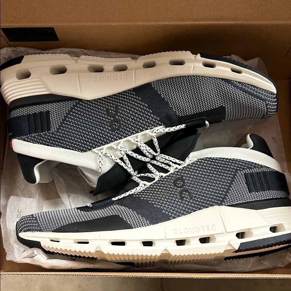 On Running Men's Black and Cream Sneakers - NWT